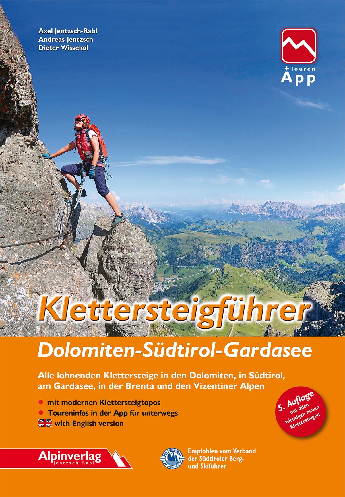 Vorderes Coverbild Klettersteigführer Dolomiten, Südtirol, Gardasee