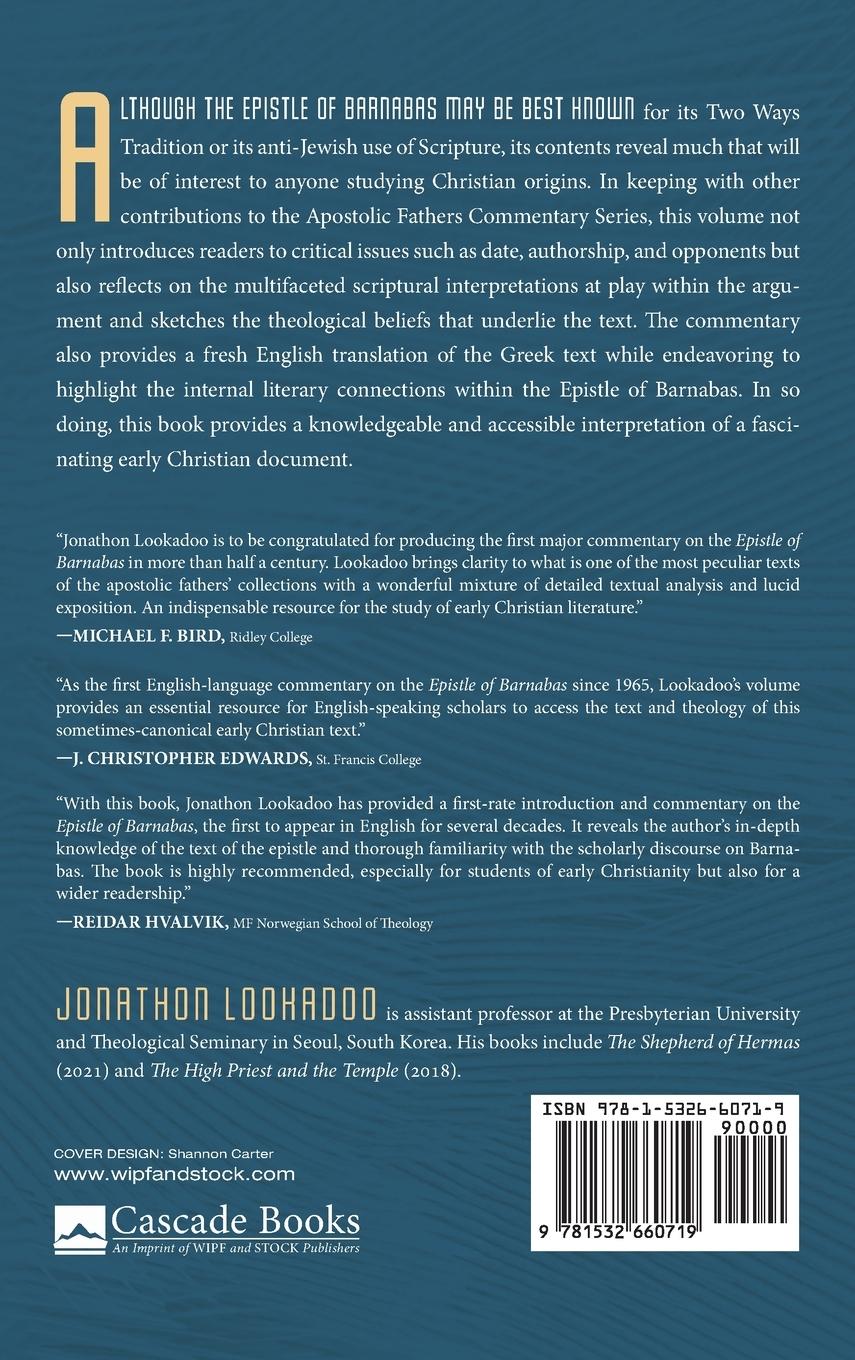 Rückseitencover The Epistle of Barnabas