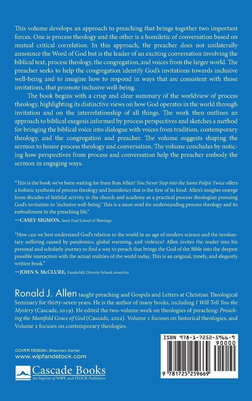 Rückseitencover You Never Step into the Same Pulpit Twice