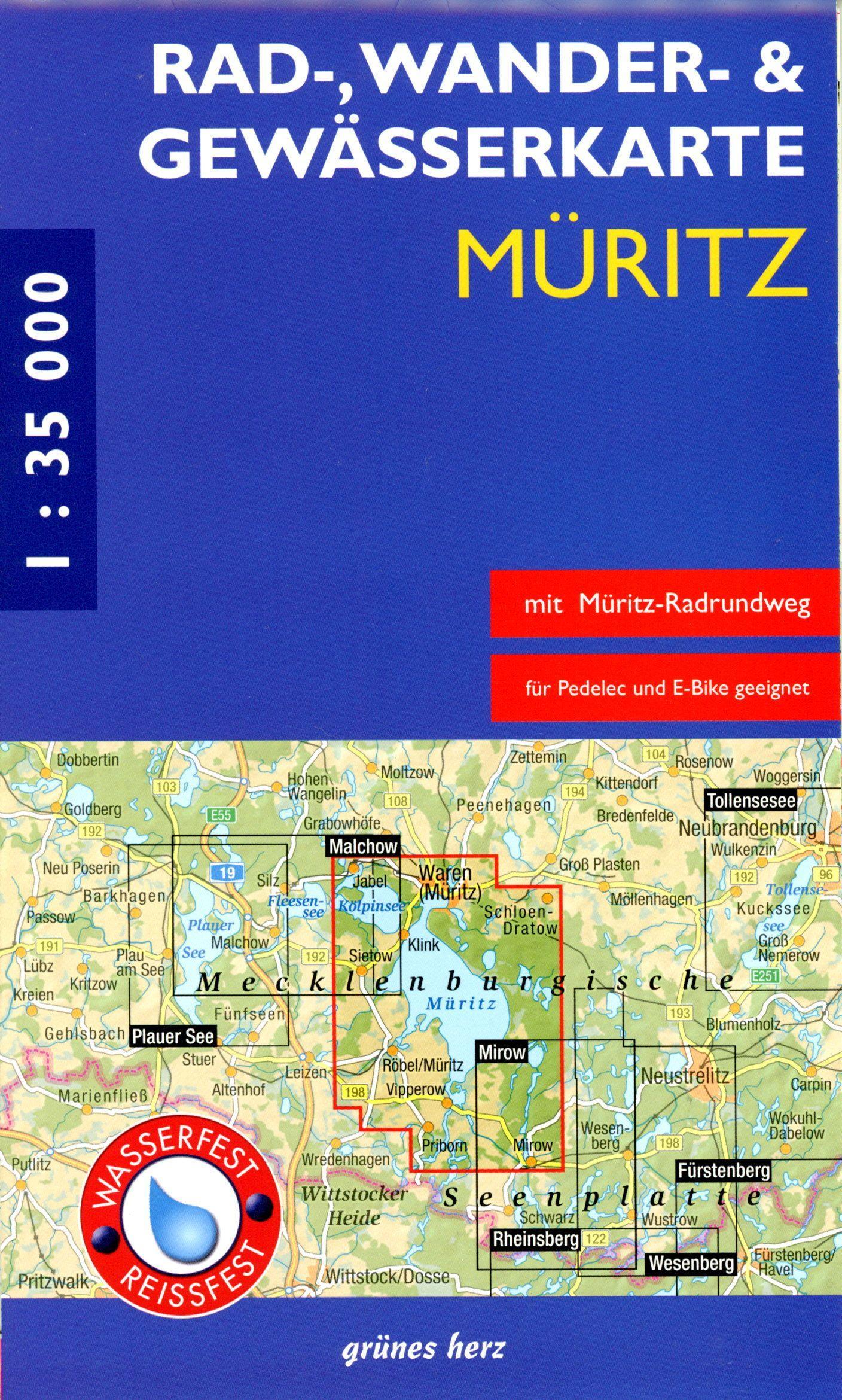 Vorderes Coverbild Rad-, Wander- und Gewässerkarte Müritz