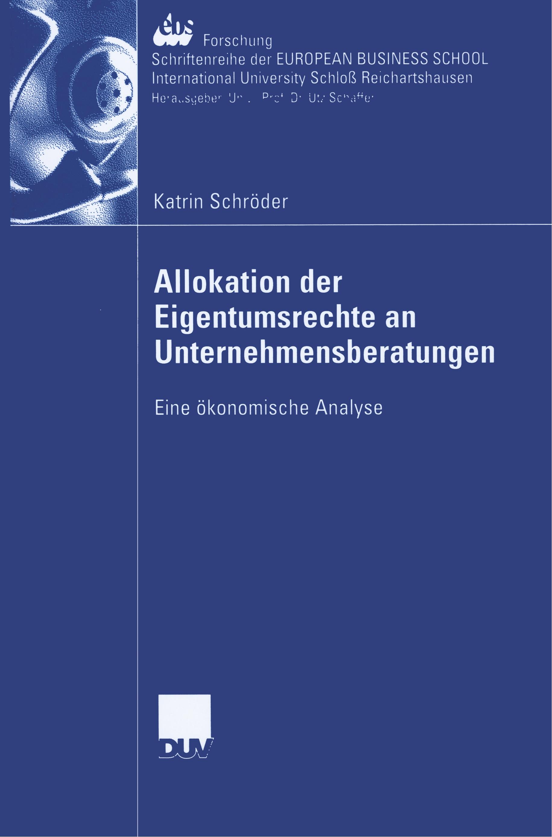 Vorderes Coverbild Allokation der Eigentumsrechte an Unternehmensberatungen