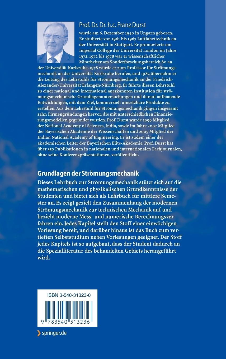 Rückseitencover Grundlagen der Strömungsmechanik