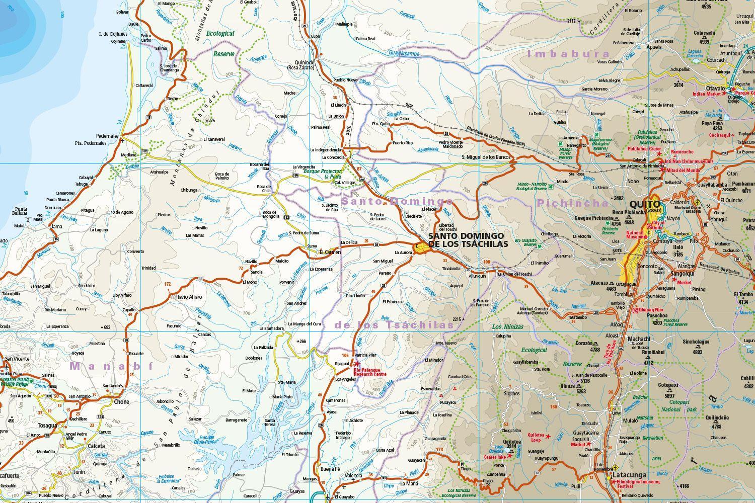 Beispielinhalt (Bild) Reise Know-How Landkarte Ecuador, Galápagos (1:650.000 / 1.000.000)