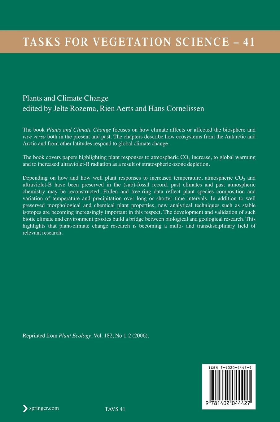 Rückseitencover Plants and Climate Change