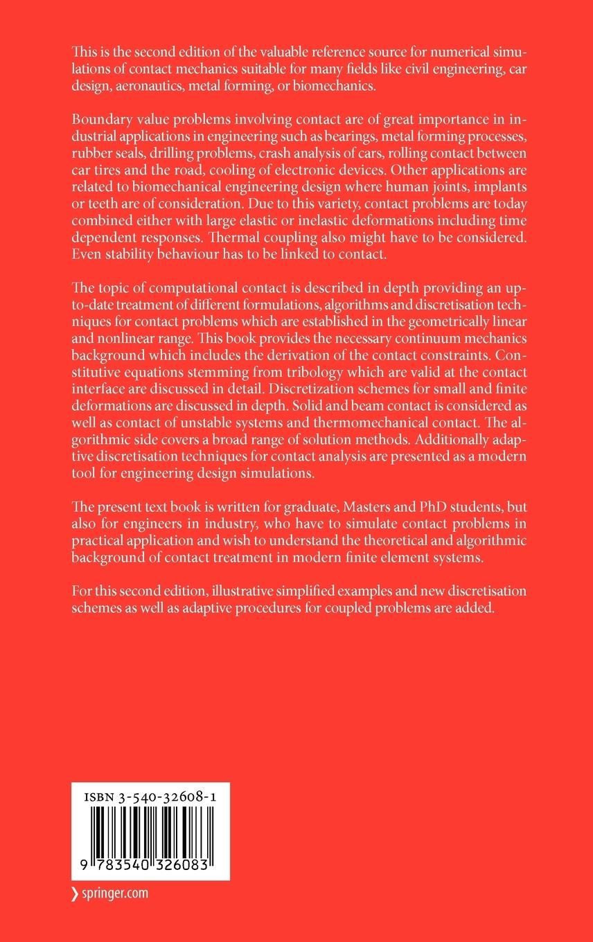 Rückseitencover Computational Contact Mechanics