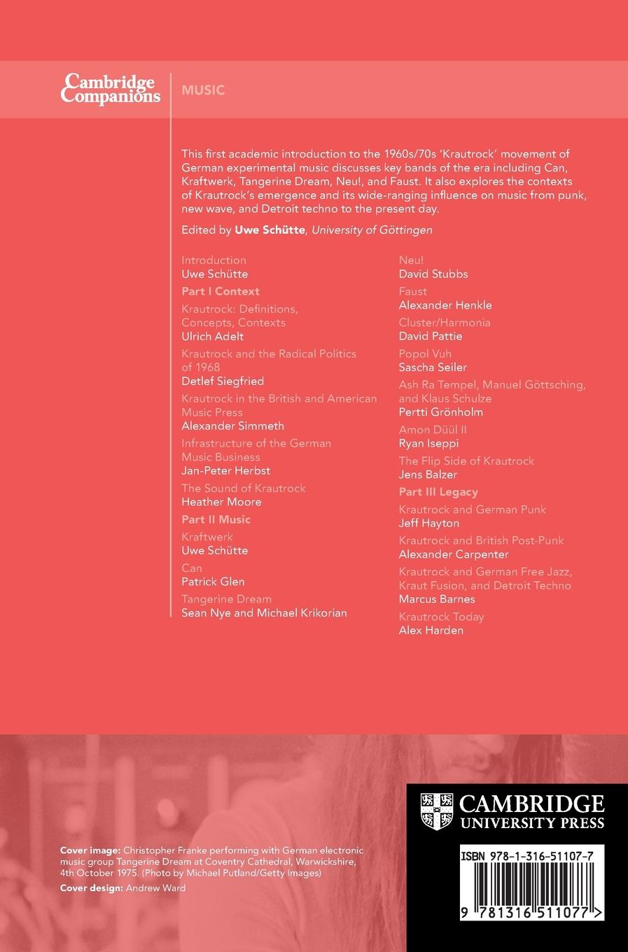 Rückseitencover The Cambridge Companion to Krautrock