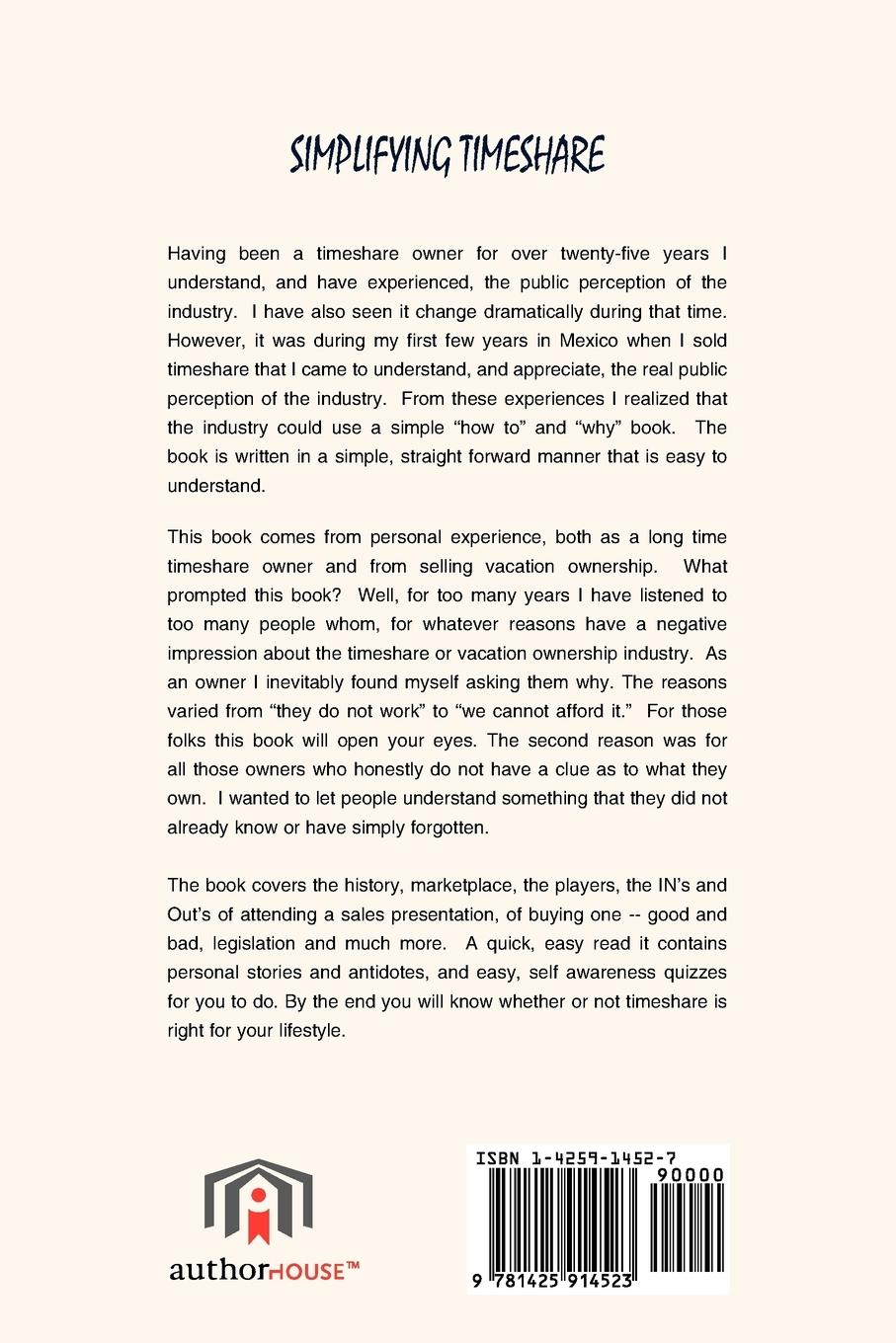 Rückseitencover Simplifying Timeshare