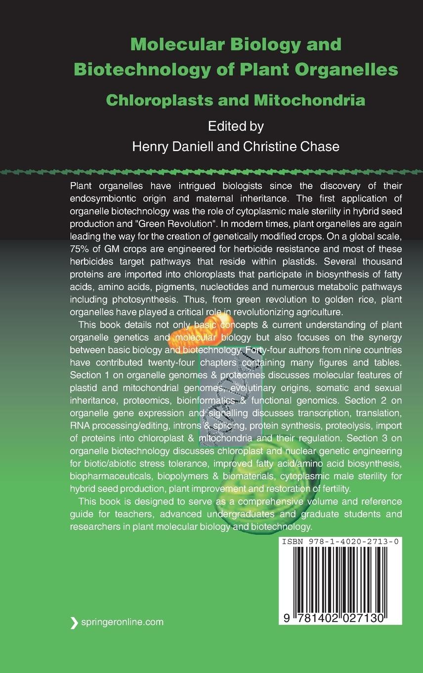 Rückseitencover Molecular Biology and Biotechnology of Plant Organelles