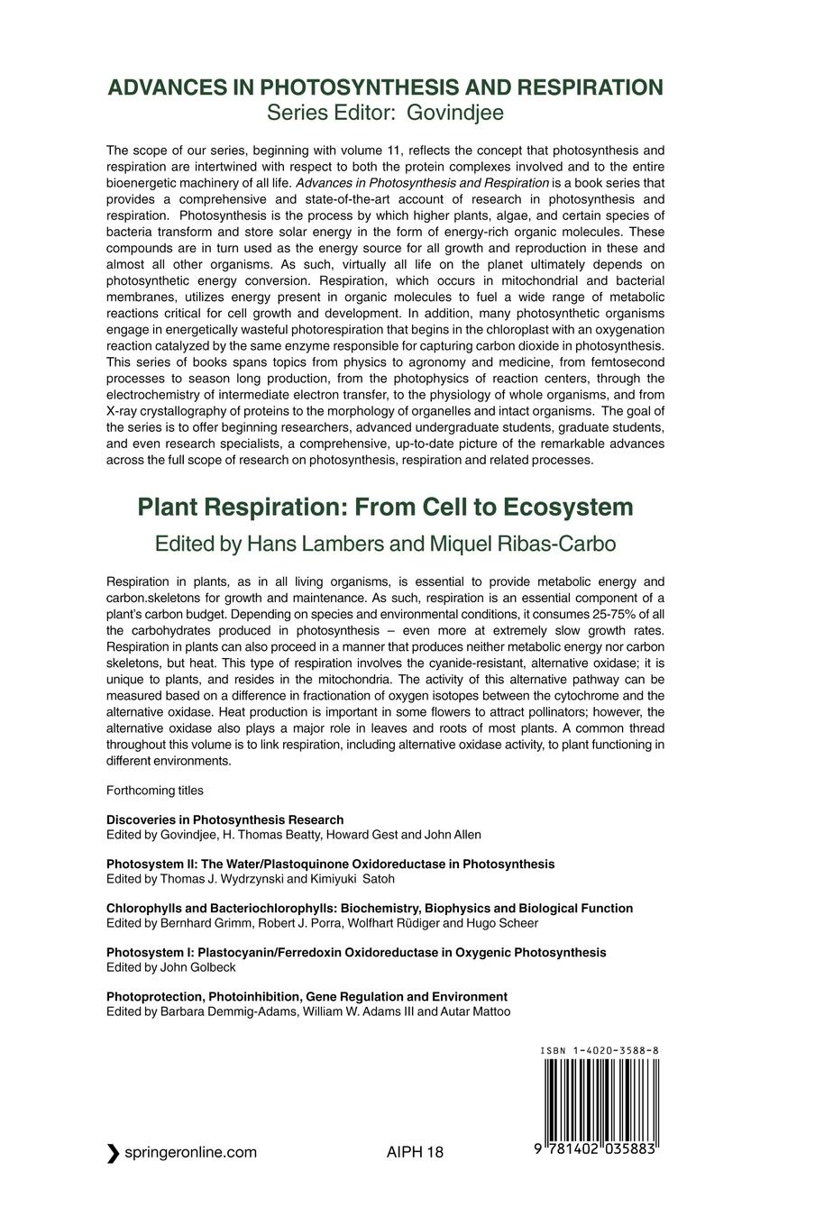 Rückseitencover Plant Respiration