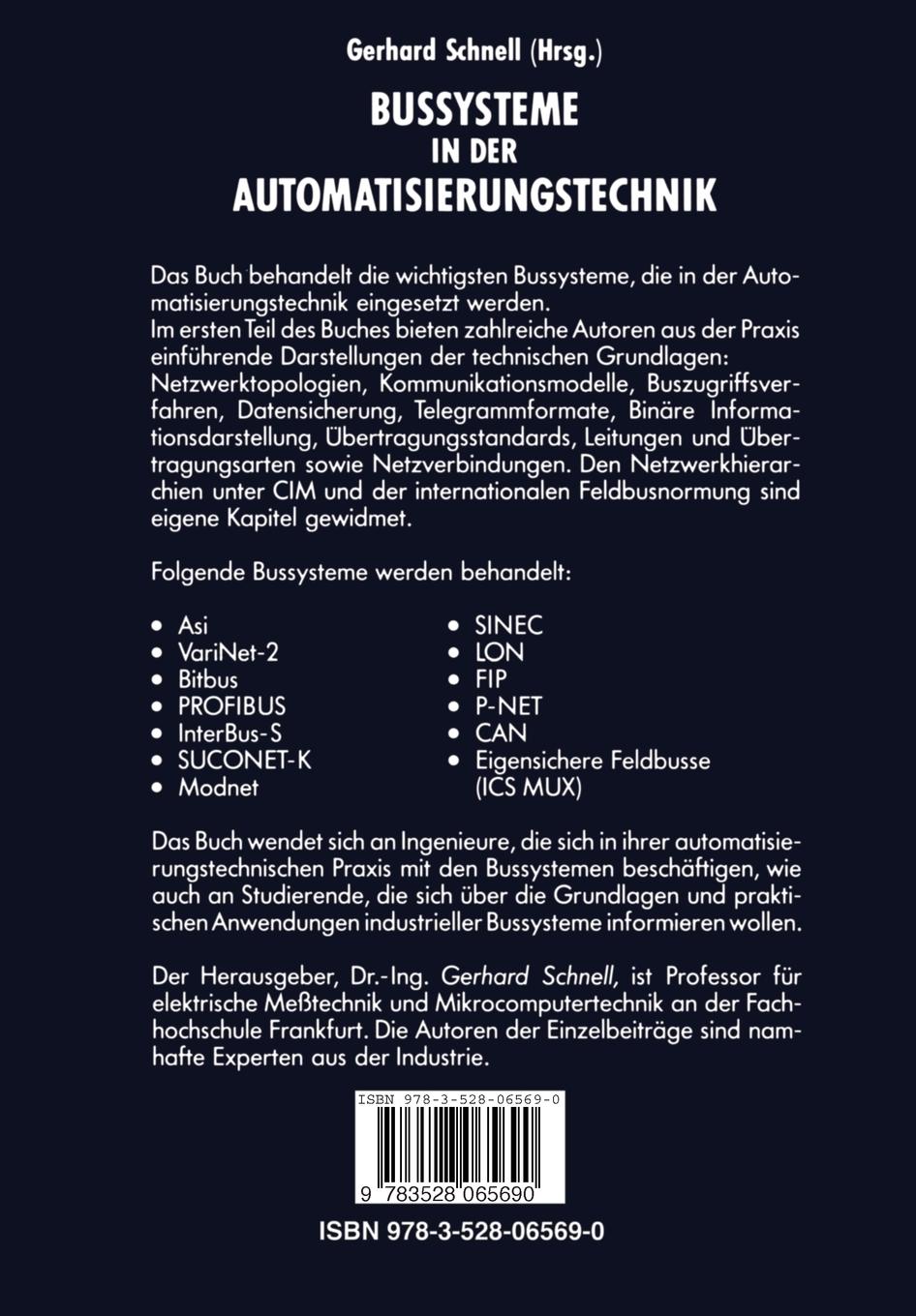 Rückseitencover Bussysteme in der Automatisierungstechnik