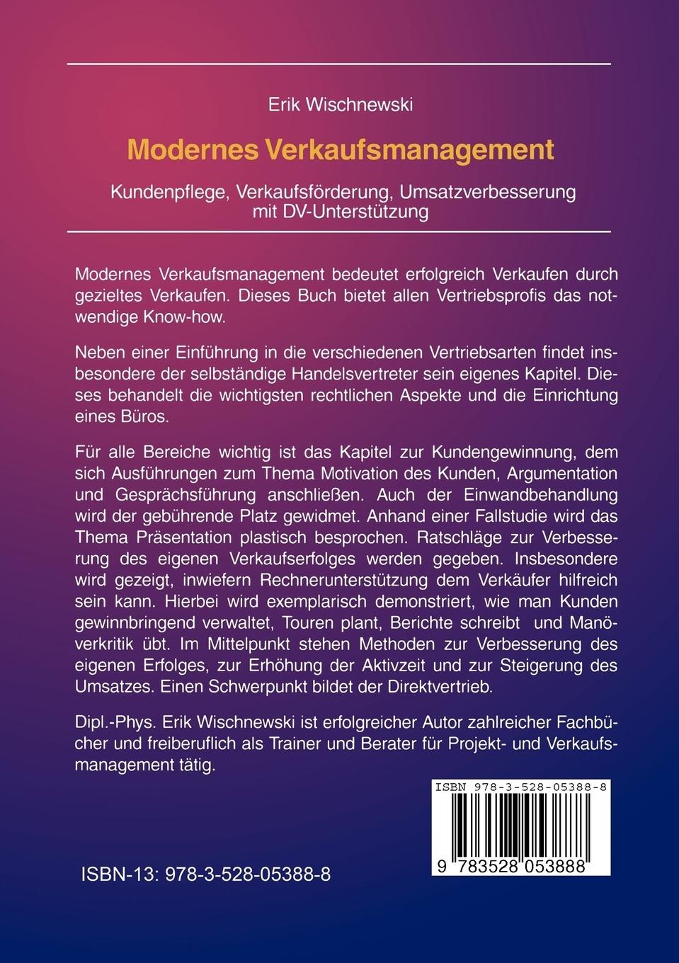 Rückseitencover Modernes Verkaufsmanagement