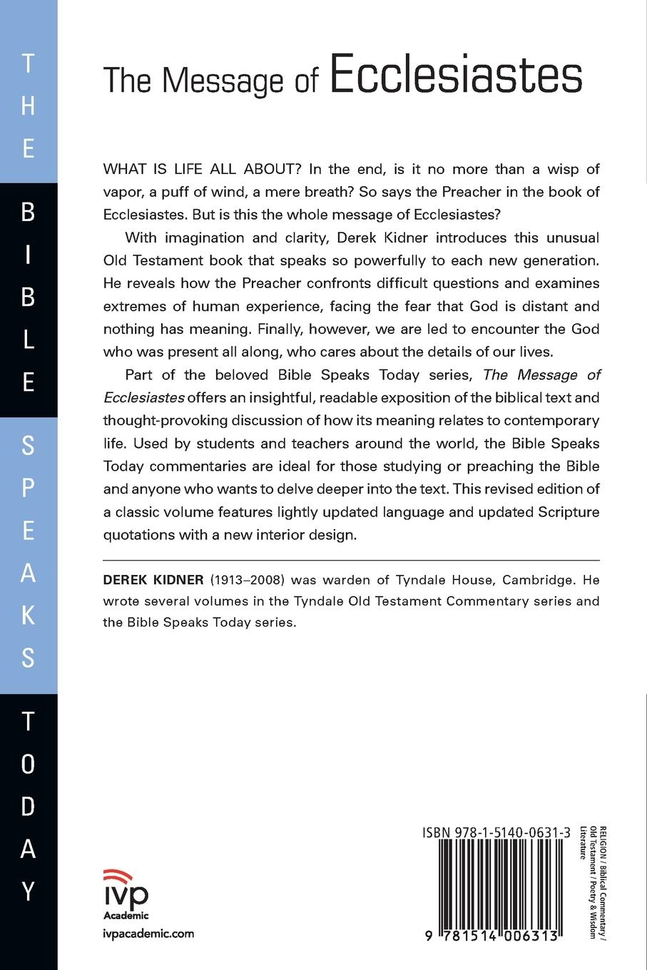 Rückseitencover The Message of Ecclesiastes