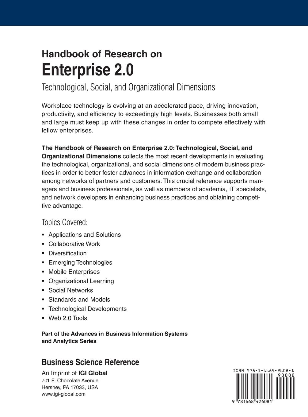 Rückseitencover Handbook of Research on Enterprise 2.0