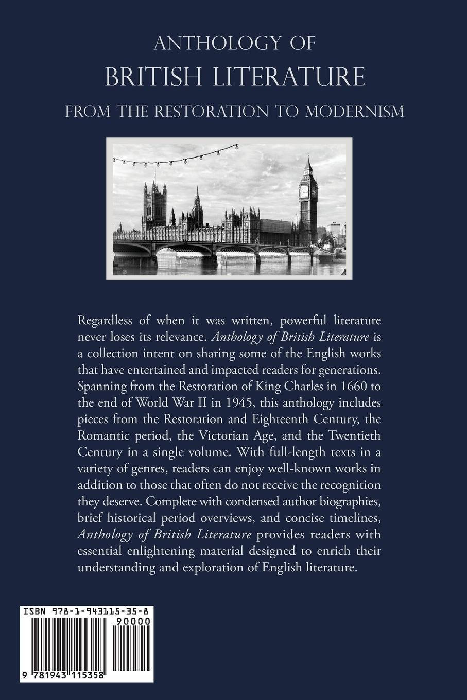 Rückseitencover Anthology of British Literature