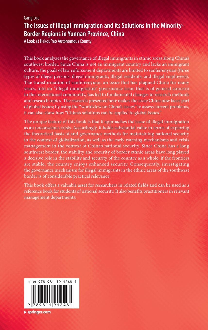 Rückseitencover The Issues of Illegal Immigration and its Solutions in the Minority-Border Regions in Yunnan Province, China