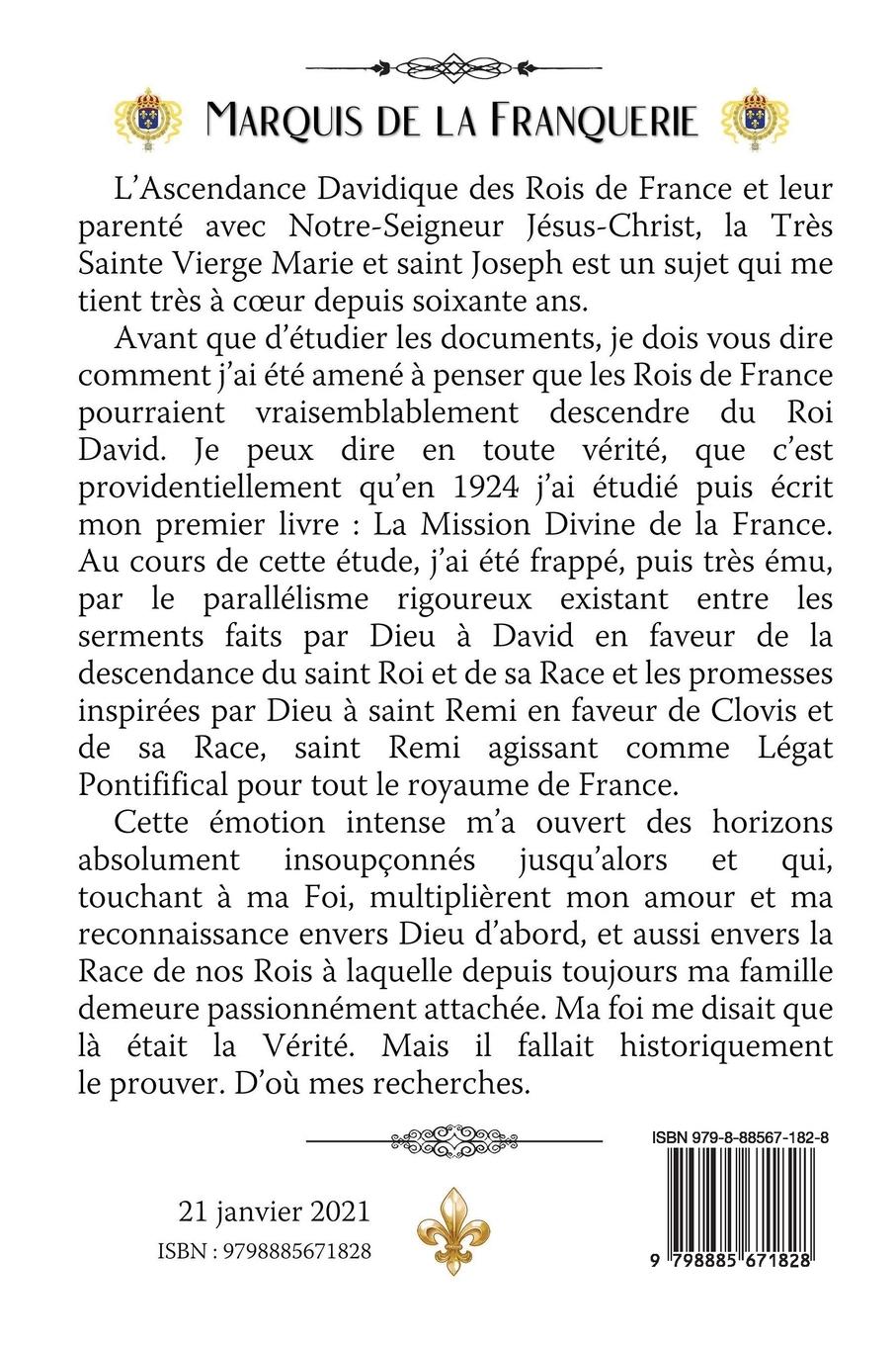 Rückseitencover Ascendances davidiques des Rois de France