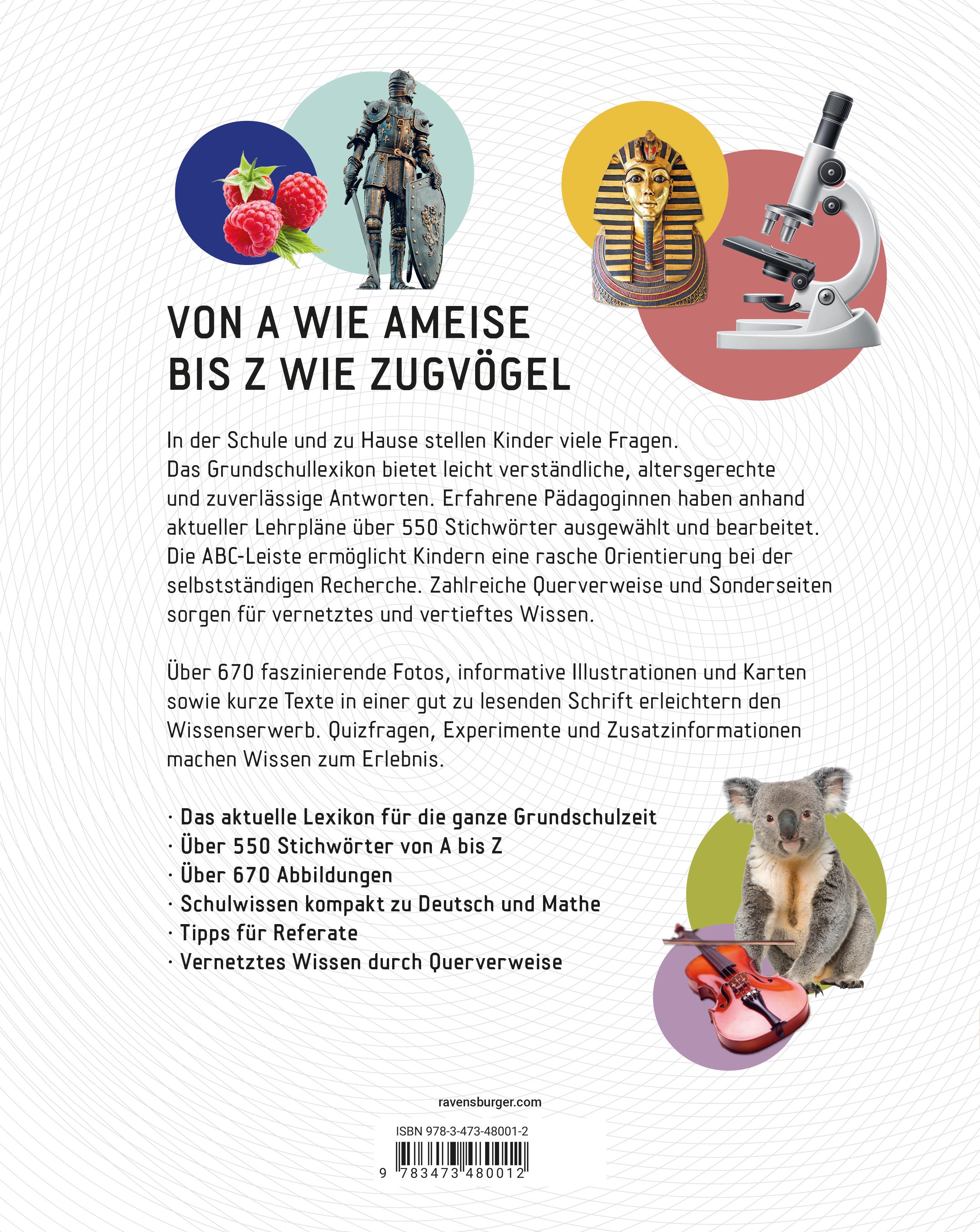 Rückseitencover Ravensburger Lexika - Das Ravensburger Grundschullexikon von A bis Z