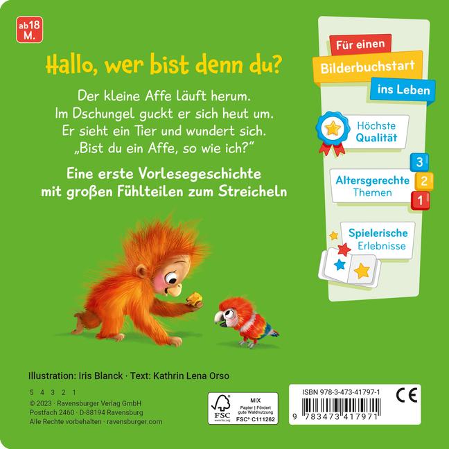 Beispielinhalt (Bild) Mein erstes Vorlese-Fühlbuch - Bist du ein Affe?