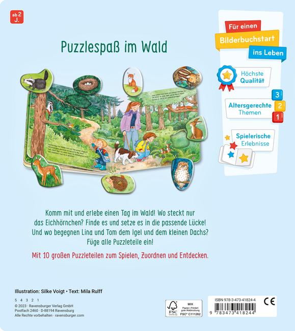 Beispielinhalt (Bild) Mein großes Puzzle-Spielbuch - Wald