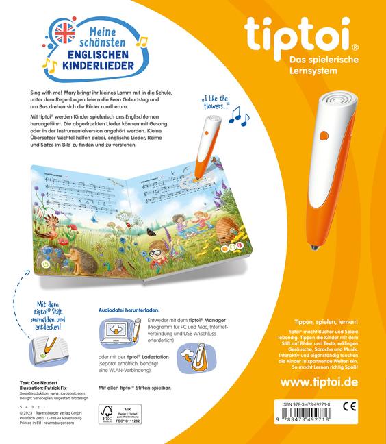 Beispielinhalt (Bild) tiptoi® Liederbücher - Meine schönsten englischen Kinderlieder