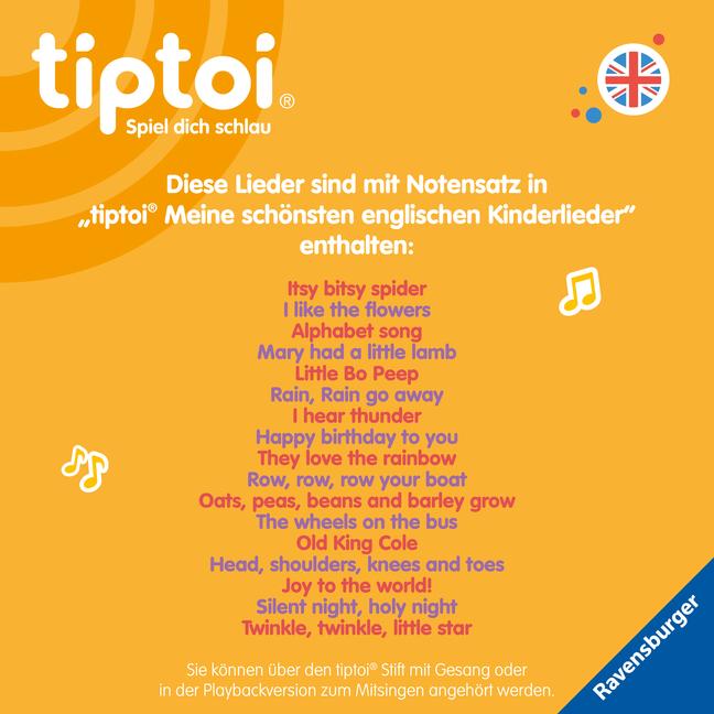 Beispielinhalt (Bild) tiptoi® Liederbücher - Meine schönsten englischen Kinderlieder