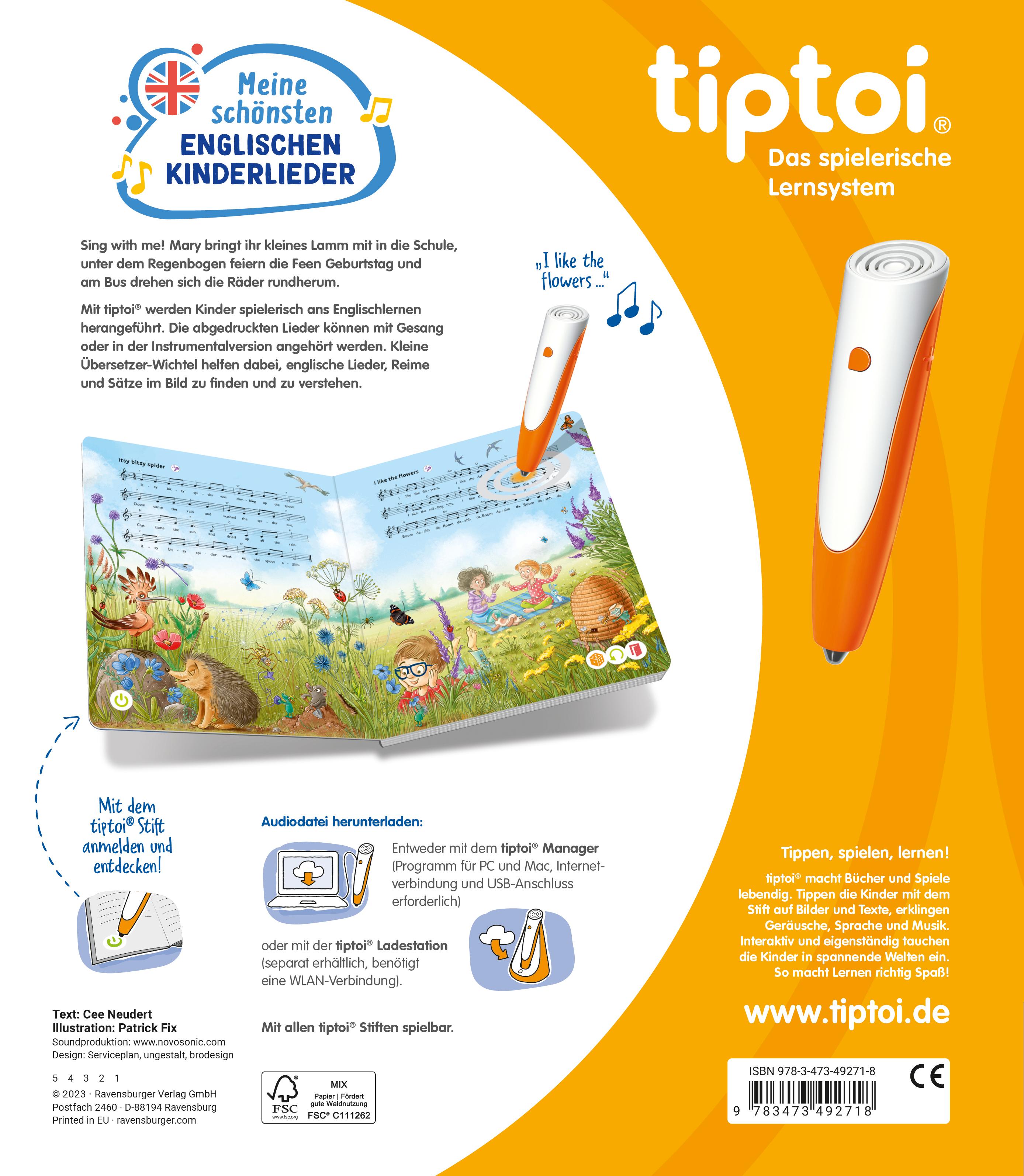 Rückseitencover tiptoi® Liederbücher - Meine schönsten englischen Kinderlieder