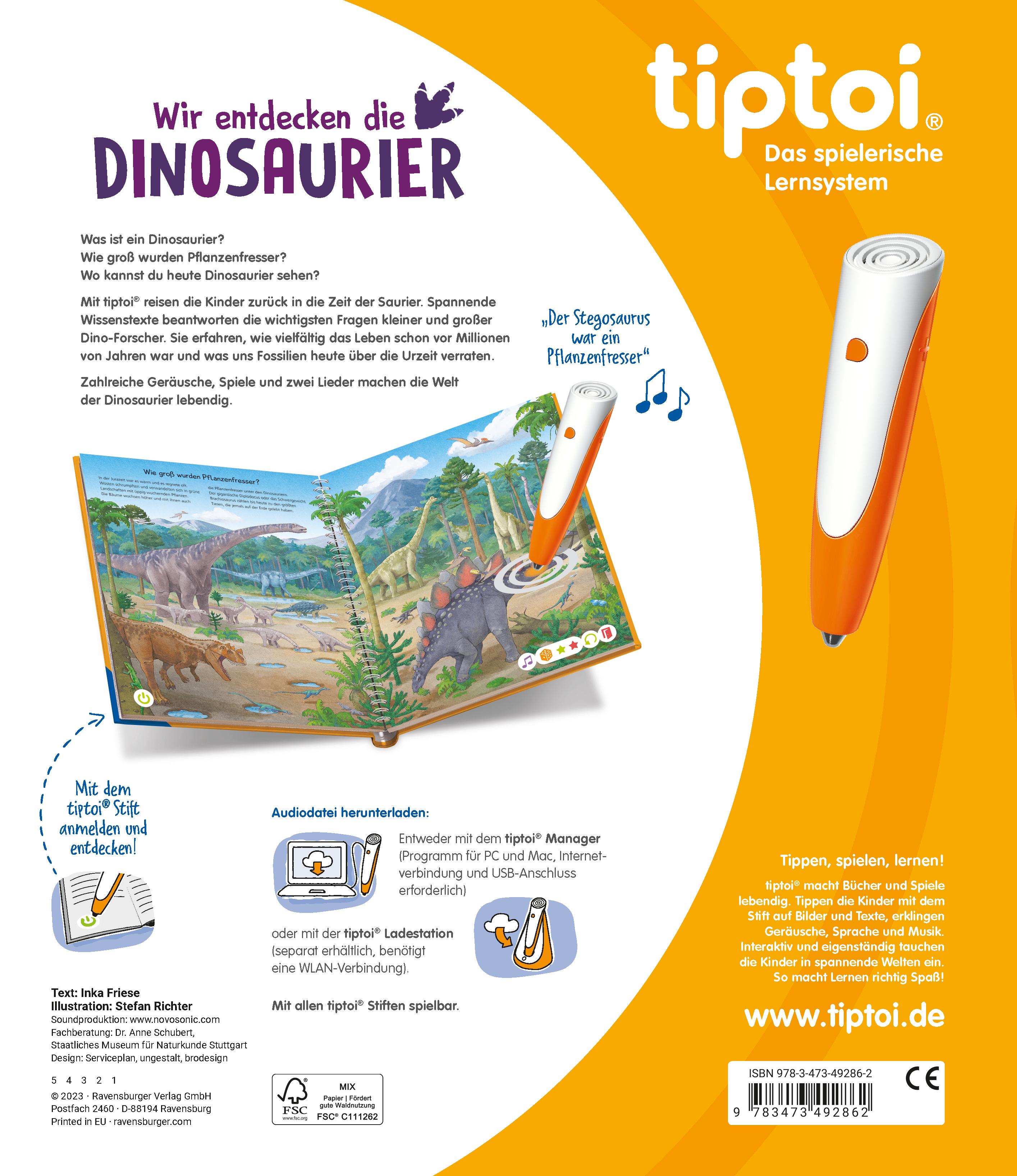 Rückseitencover tiptoi® - Wir entdecken die Dinosaurier