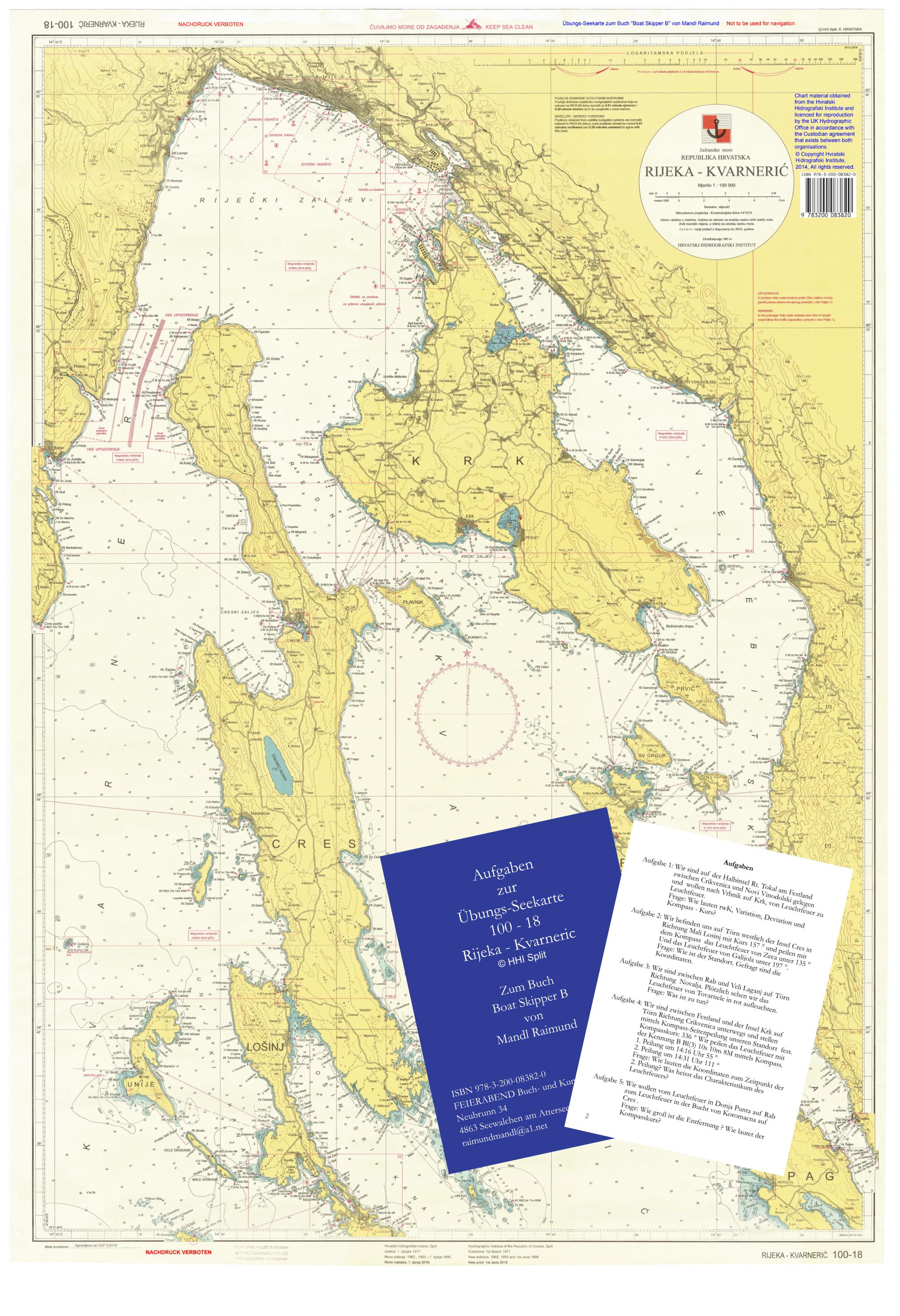 Vorderes Coverbild Übungs-Seekarte 100-18, Rijeka - Kvarneric