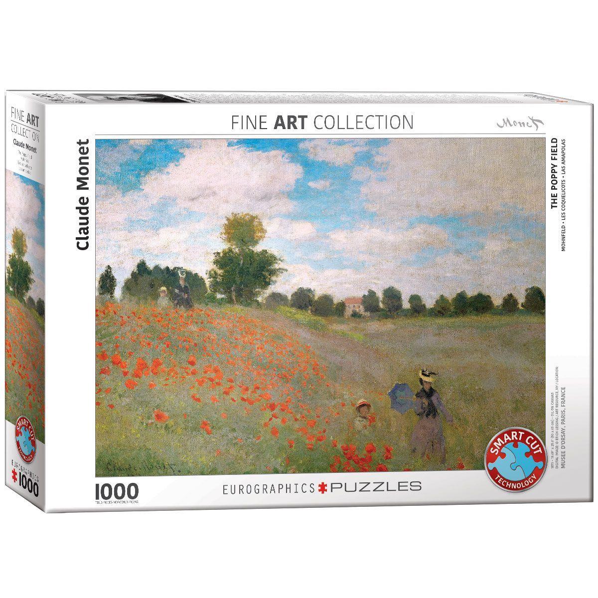 Vorderes Coverbild Mohnfeld von Claude Monet 1000 Teile