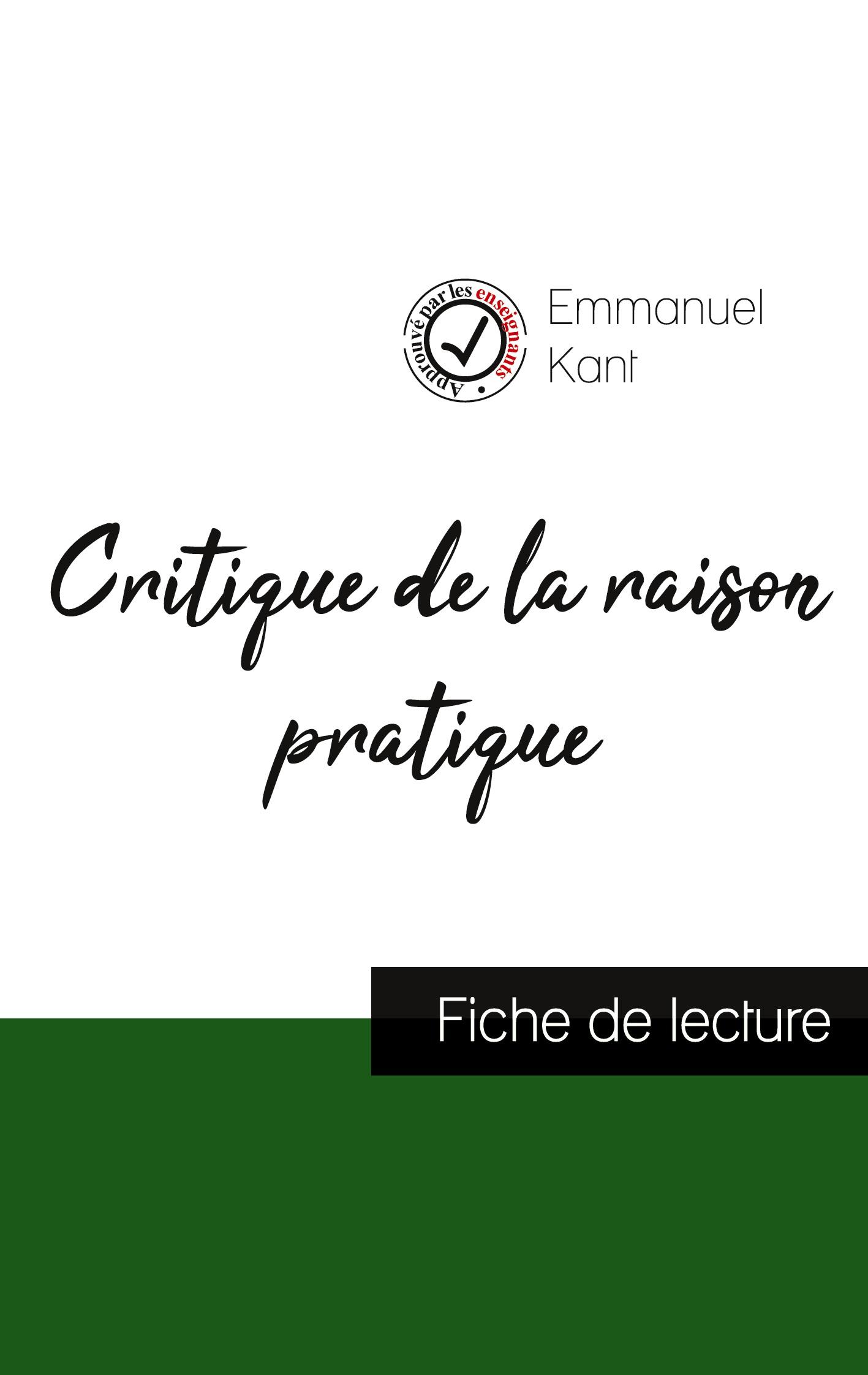 Vorderes Coverbild Critique de la raison pratique de Kant (fiche de lecture et analyse complète de l'oeuvre)