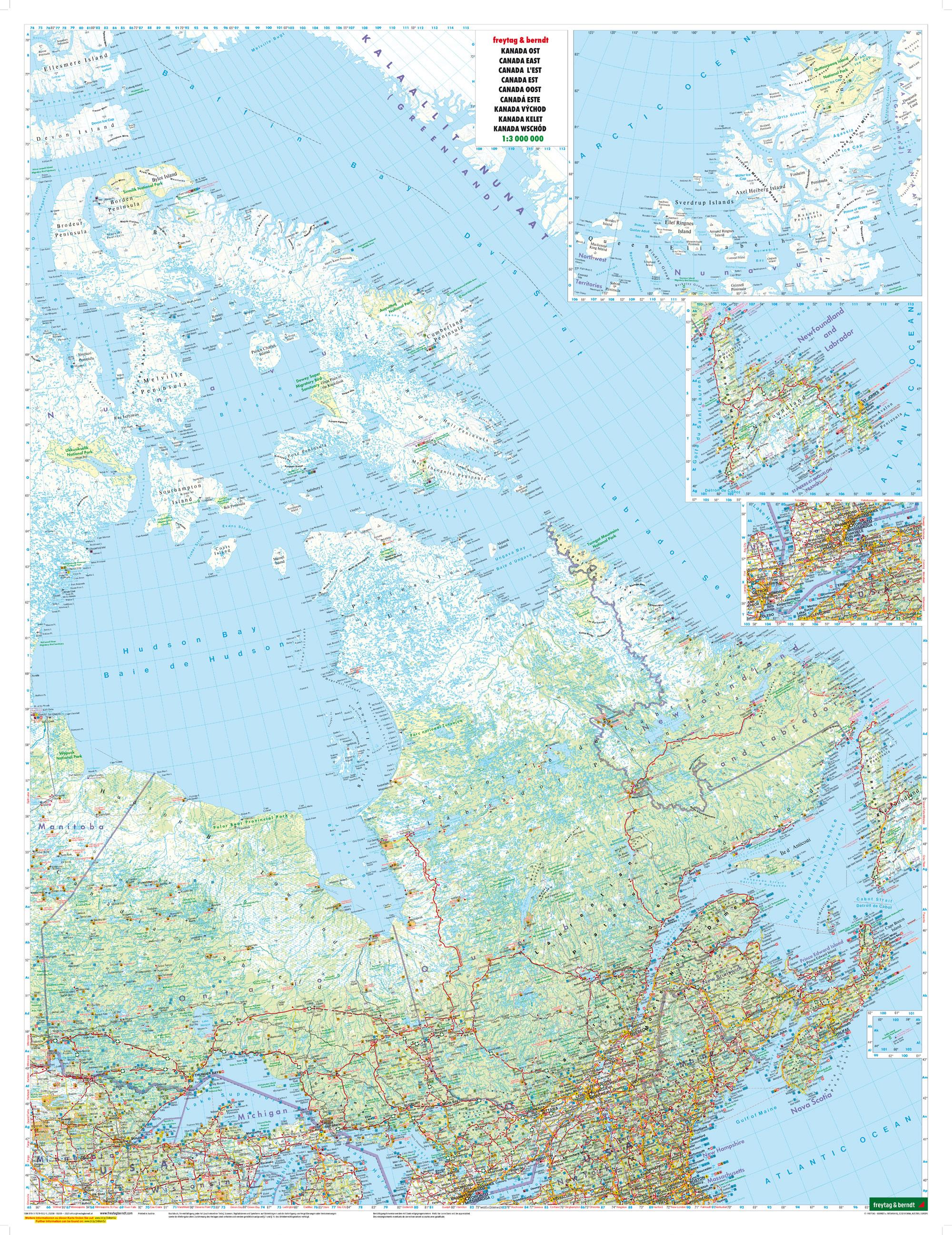 Beispielinhalt (Bild) Kanada, Autokarte 1:3 Mio.