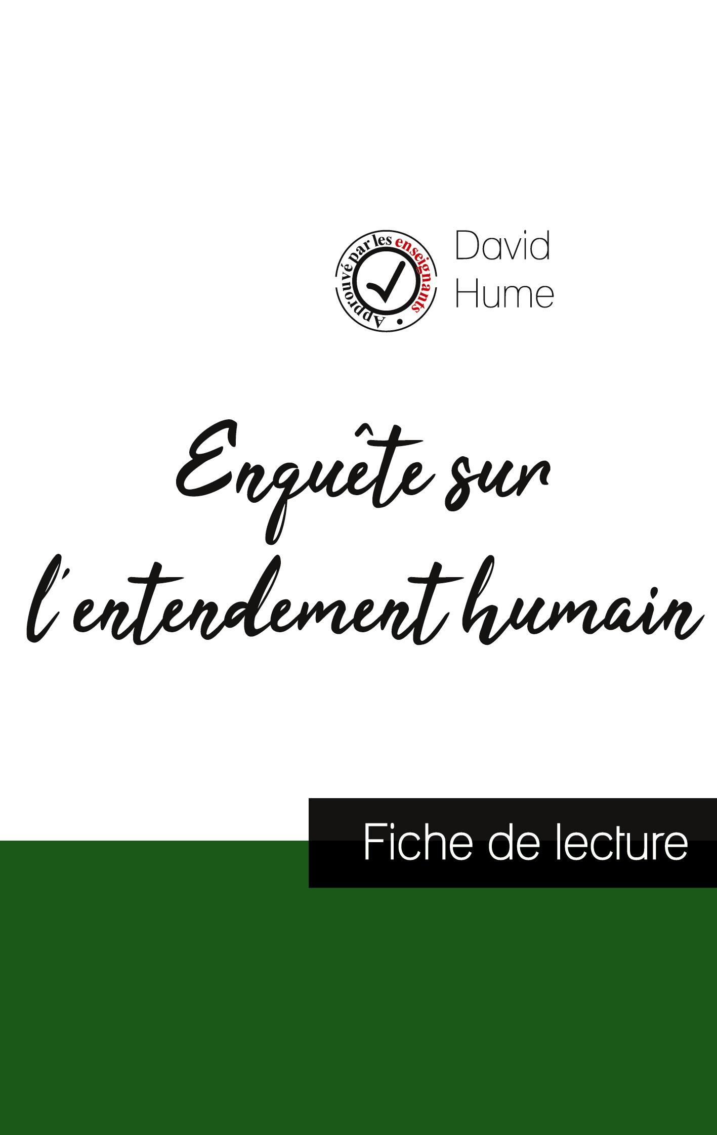 Vorderes Coverbild Enquête sur l'entendement humain de David Hume (fiche de lecture et analyse complète de l'oeuvre)