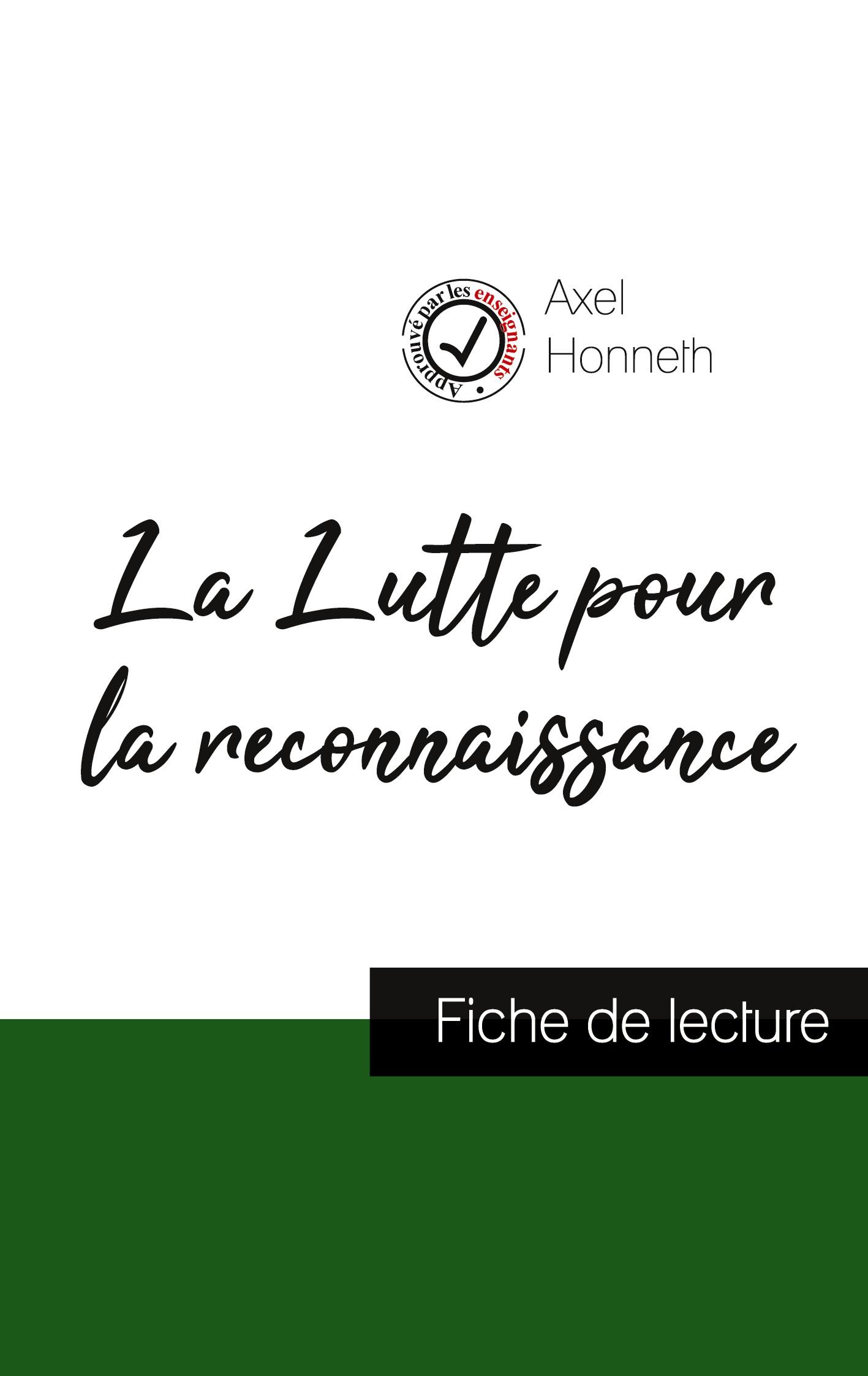 Vorderes Coverbild La Lutte pour la reconnaissance de Axel Honneth (fiche de lecture et analyse complète de l'oeuvre)