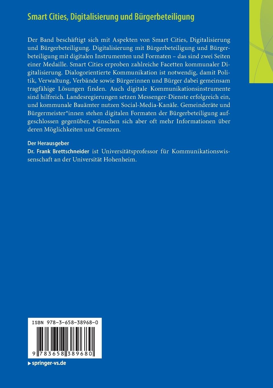 Rückseitencover Smart Cities, Digitalisierung und Bürgerbeteiligung