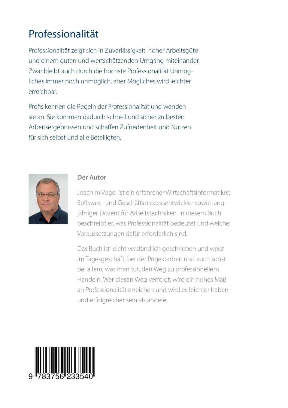 Rückseitencover Professionalität