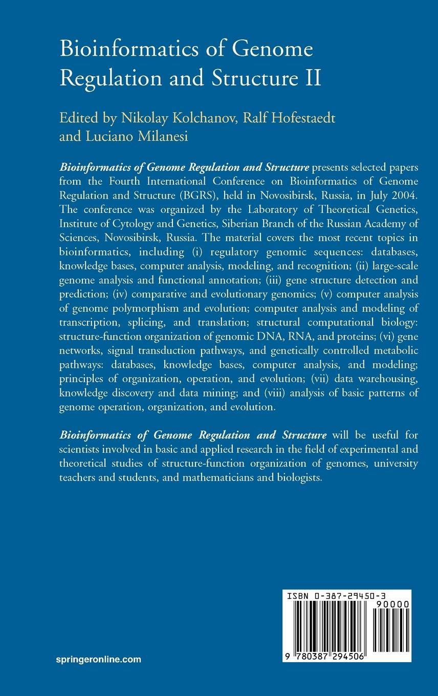 Rückseitencover Bioinformatics of Genome Regulation and Structure II