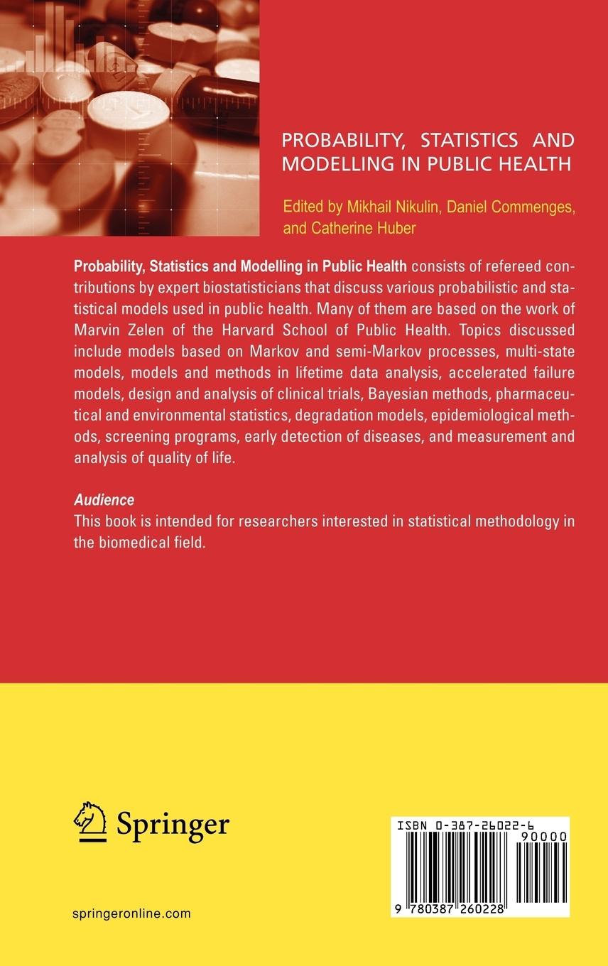 Rückseitencover Probability, Statistics and Modelling in Public Health