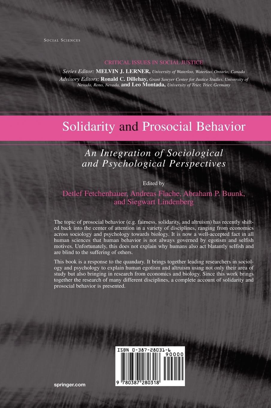 Rückseitencover Solidarity and Prosocial Behavior
