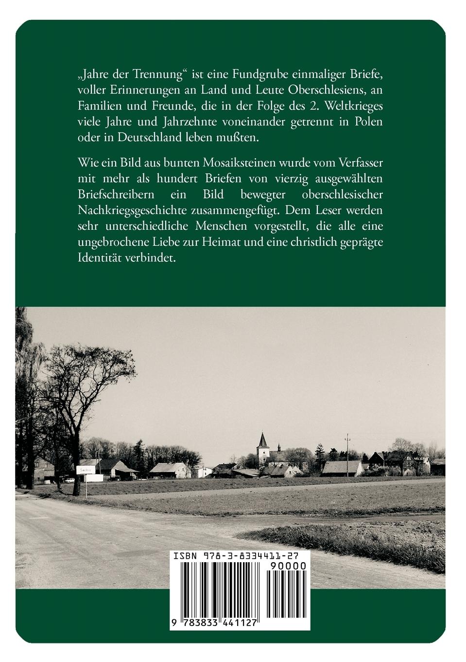 Rückseitencover Jahre der Trennung