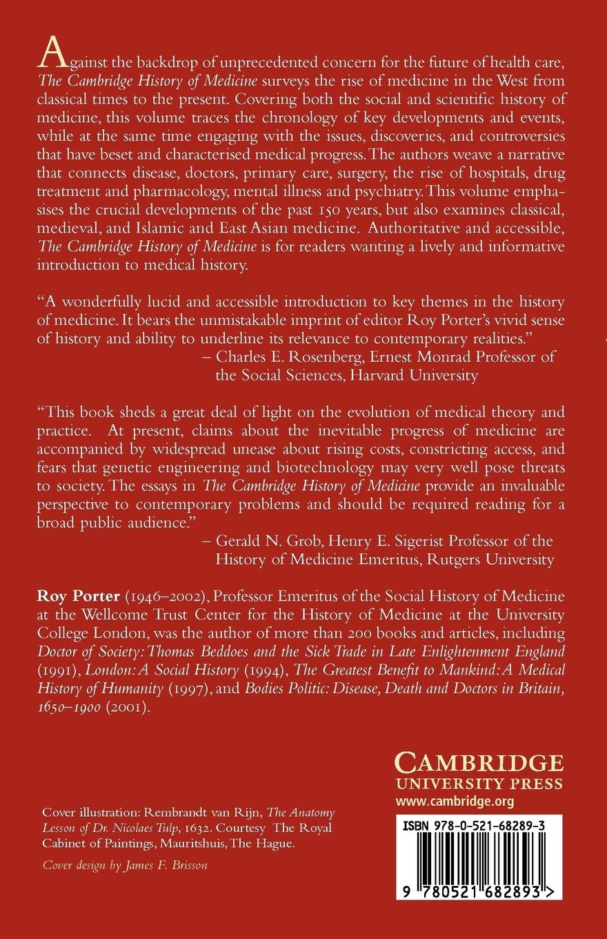 Rückseitencover The Cambridge History of Medicine