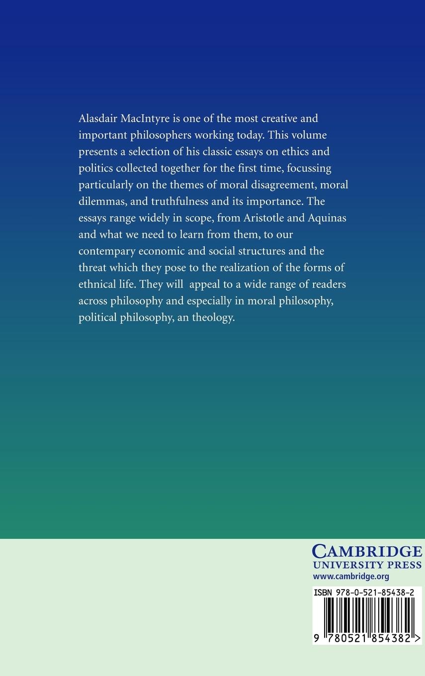 Rückseitencover Ethics and Politics