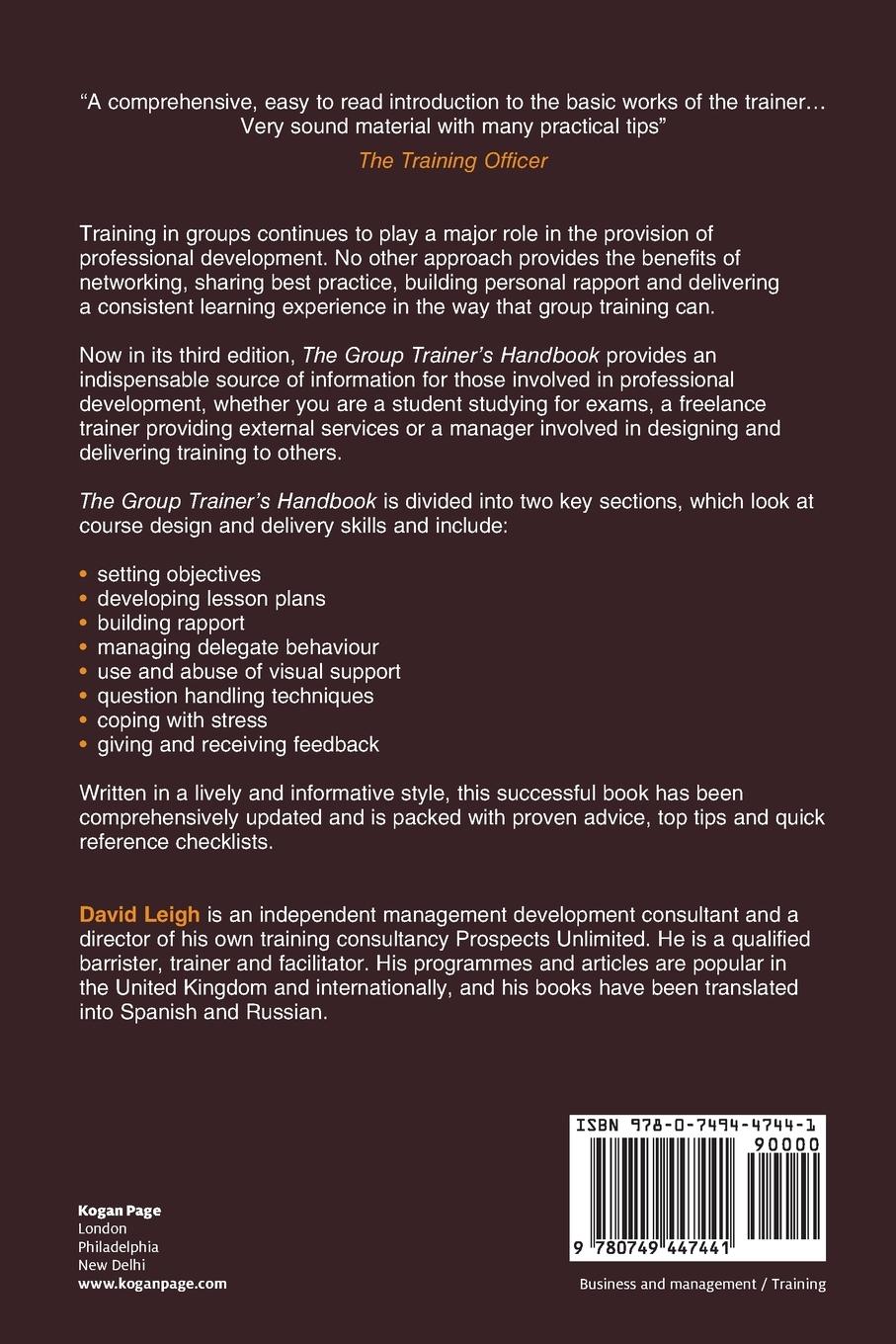 Rückseitencover Group Trainer's Handbook