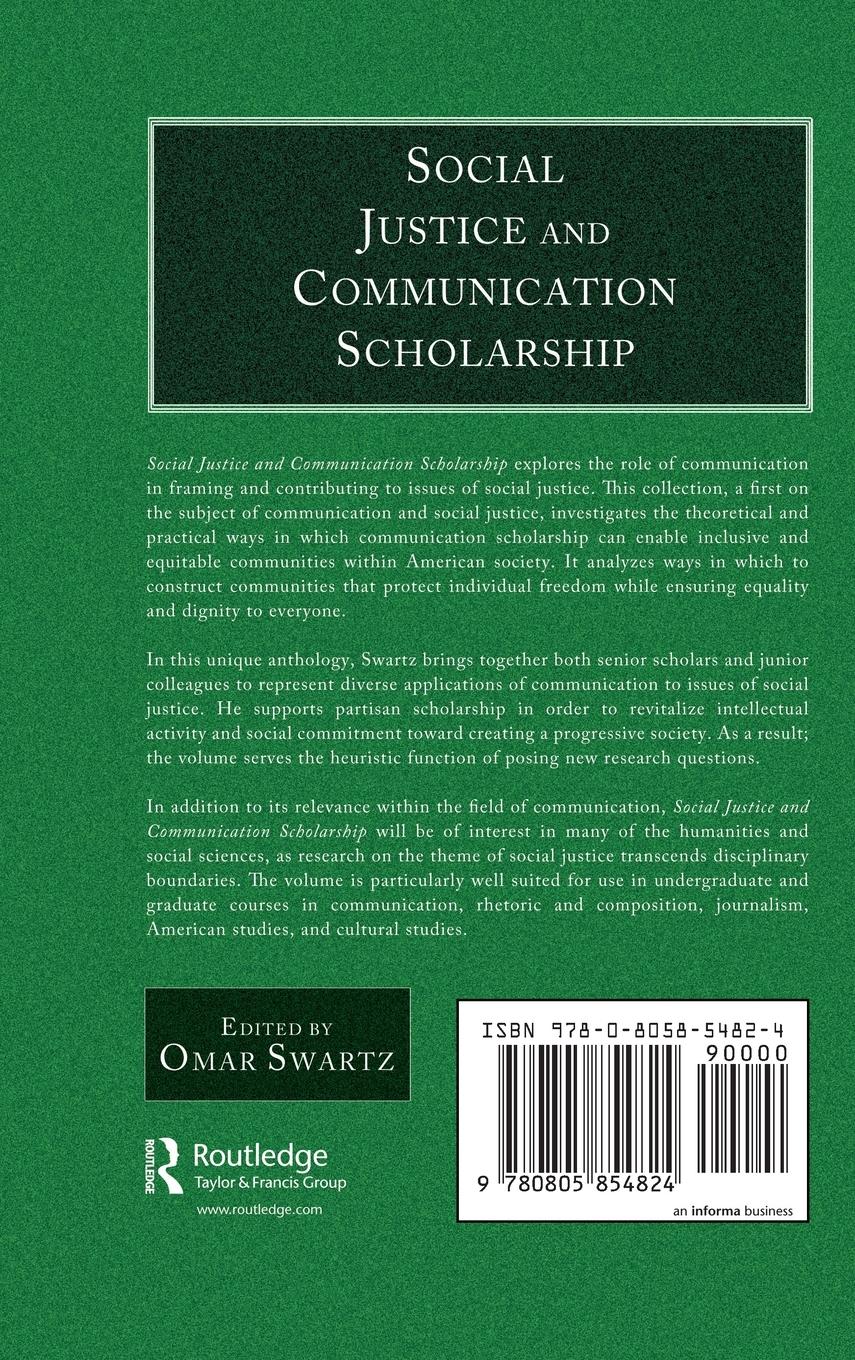 Rückseitencover Social Justice and Communication Scholarship
