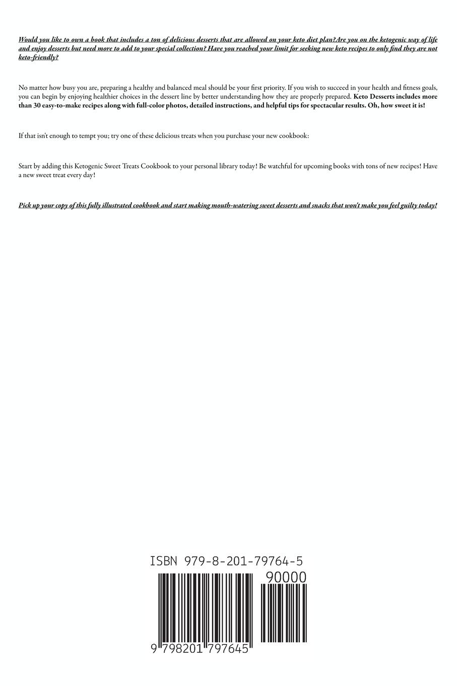 Rückseitencover Keto Desserts