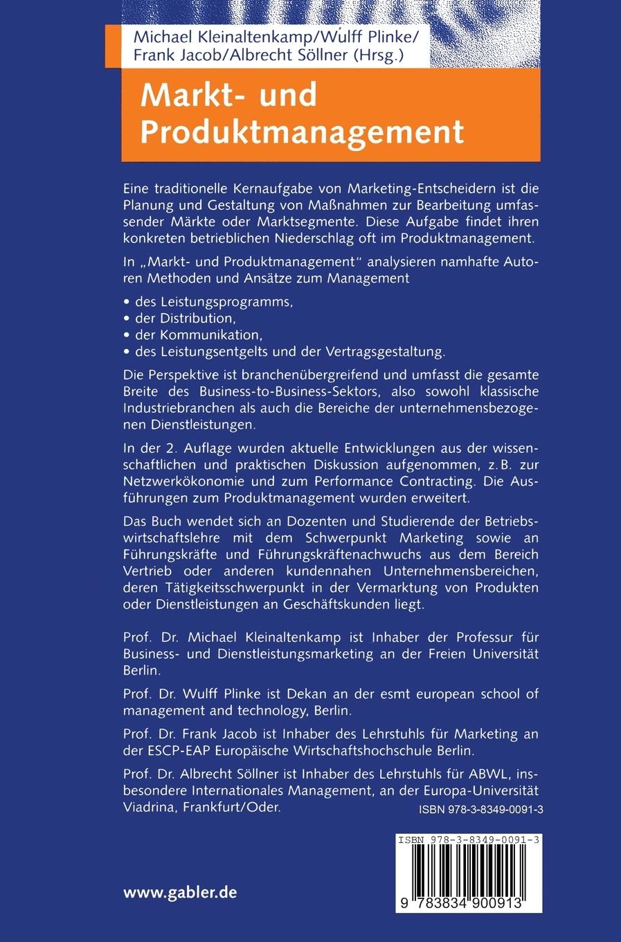 Rückseitencover Markt- und Produktmanagement
