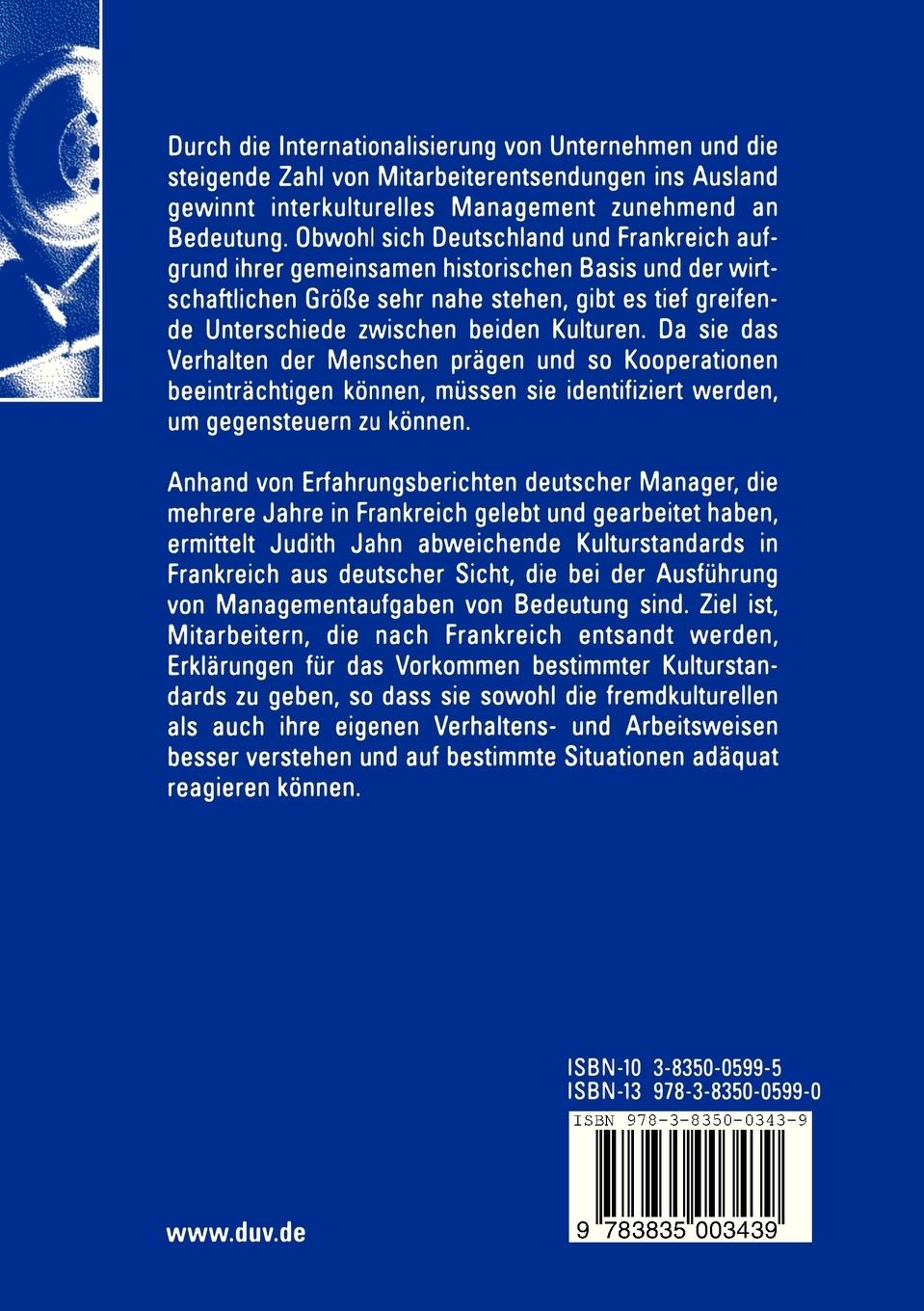 Rückseitencover Kulturstandards im deutsch-französischen Management