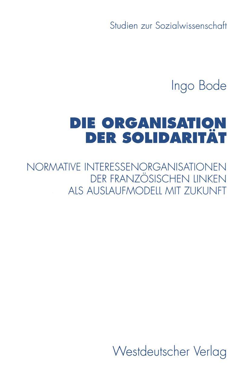 Vorderes Coverbild Die Organisation der Solidarität