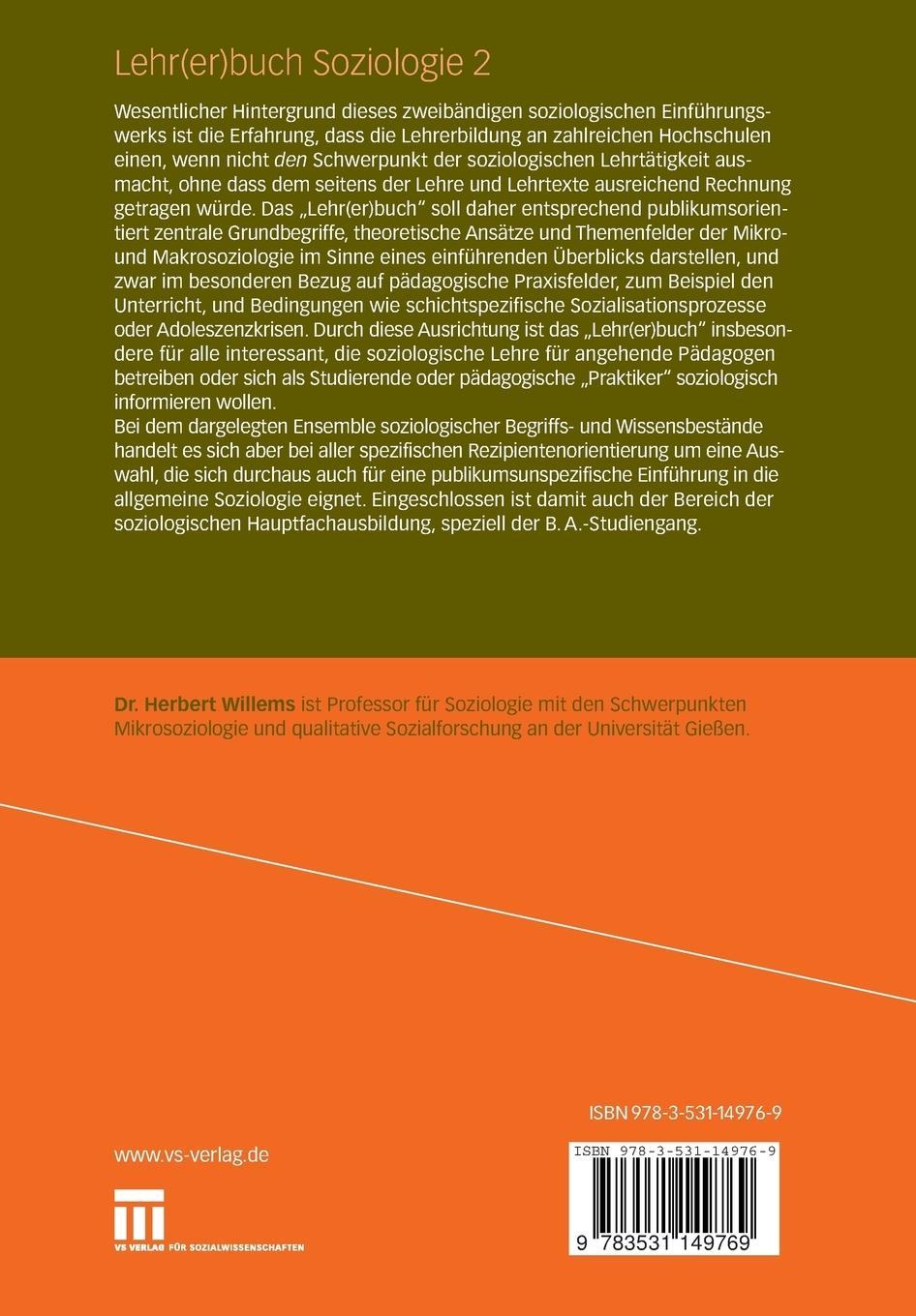 Rückseitencover Lehr(er)buch Soziologie