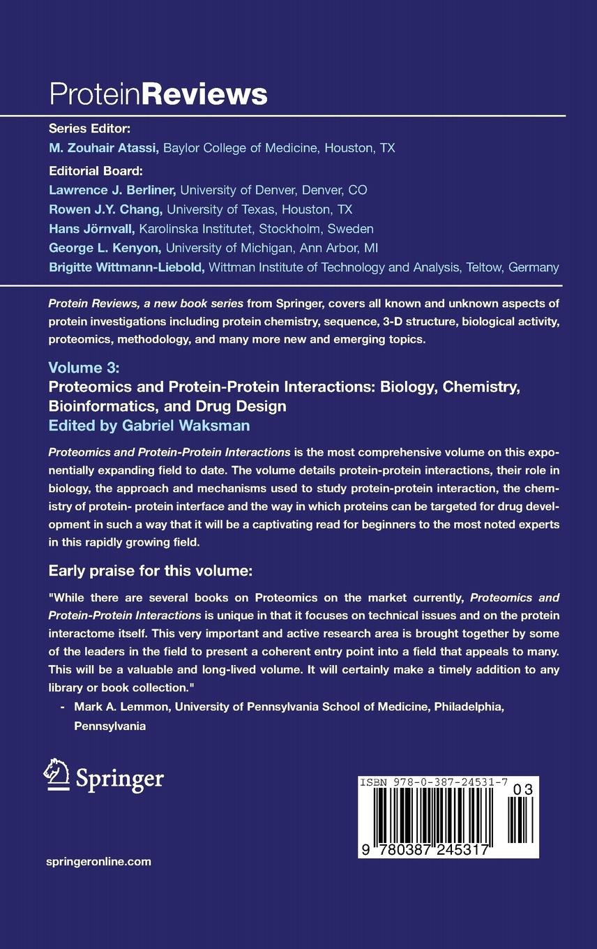 Rückseitencover Proteomics and Protein-Protein Interactions