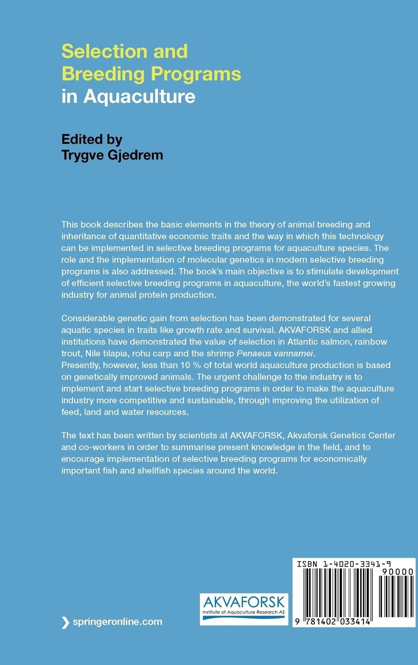 Rückseitencover Selection and Breeding Programs in Aquaculture